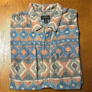 Men’s Button Down Short Sleeve Print Top